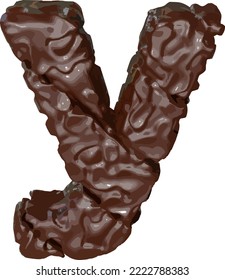 The symbol made of chocolate. letter y