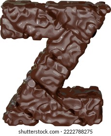 The symbol made of chocolate. letter z