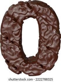 The symbol made of chocolate. number 0
