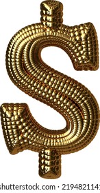 Symbol made of gold spheres