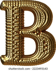 Symbol made of gold spheres. letter b