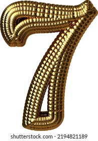 Symbol aus goldenen Kugeln. Nummer 7