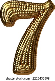 Symbol made of gold spheres. number 7