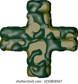 Symbol made of green camouflage
