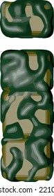 Symbol made of green camouflage. letter i