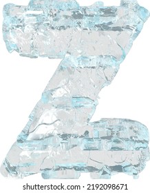 Symbol made of ice 3d. letter z