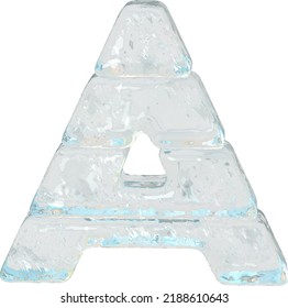El símbolo está hecho de hielo. letra a