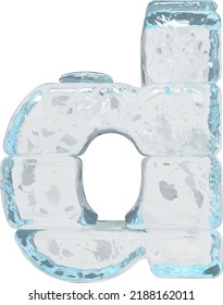 El símbolo está hecho de hielo. letra d