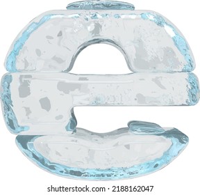 El símbolo está hecho de hielo. letra e