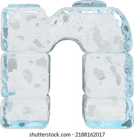 El símbolo está hecho de hielo. letra n