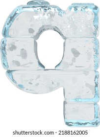 El símbolo está hecho de hielo. letra q