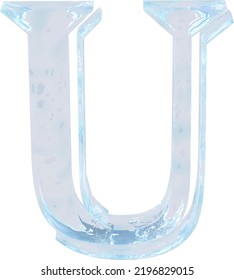 Symbol made of ice. letter u