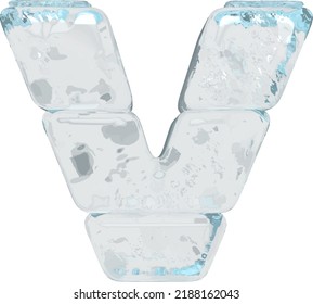 The symbol is made of ice. letter v