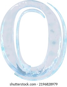 Symbol made of ice. number 0