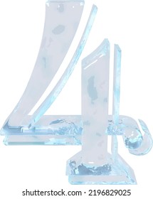 Símbolo hecho de hielo. número 4