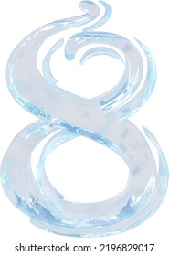 Symbol made of ice. number 8