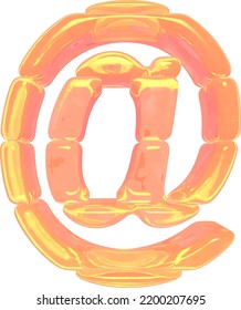 Symbol aus orangefarbenem Eis