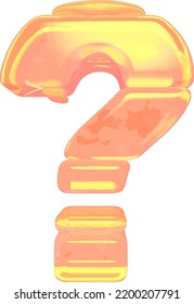 Symbol made of orange colored ice