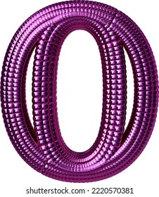 Symbol made of purple spheres. letter o