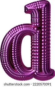 Symbol made of purple spheres. letter d