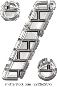 The symbol made of silver bricks.