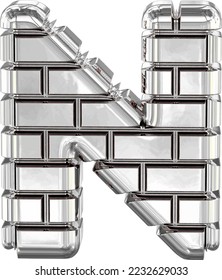 The symbol made of silver bricks. letter n