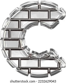 The symbol made of silver bricks. letter c