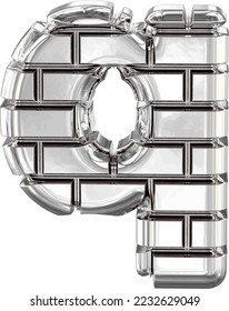 The symbol made of silver bricks. letter q
