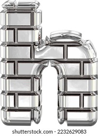 The symbol made of silver bricks. letter h