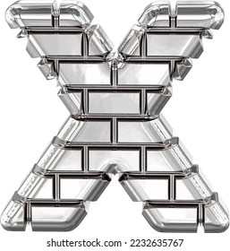 The symbol made of silver bricks. letter x