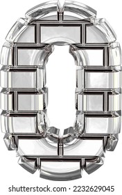 The symbol made of silver bricks. number 0