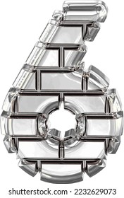 The symbol made of silver bricks. number 6