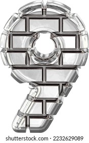 The symbol made of silver bricks. number 9