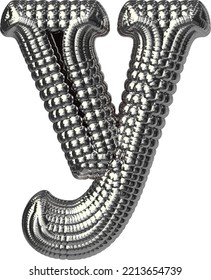 Symbol made of silver spheres. letter y