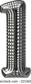 Symbol made of silver spheres. letter l