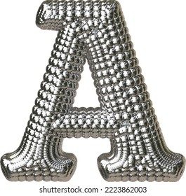 Symbol made of silver spheres. letter a
