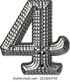 Symbol aus Silberkugeln. Nummer 4