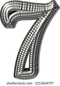 Symbol made of silver spheres. number 7
