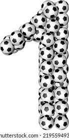 Symbol made from soccer balls. number 1