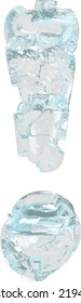 Symbol made of transparent ice