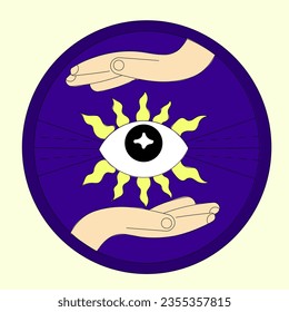 El símbolo de la magia de la mano y del ojo