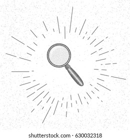 Symbol of Magnifier  - Magnifying Glass  Research Icon Concept -  Vector Illustration 