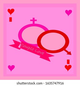 Symbol of Male and Female love Couple for Valentine's day