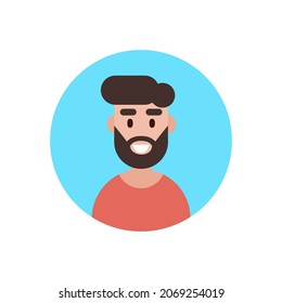 Symbol of male user icon in circle. Profile Icon. Vector illustration.