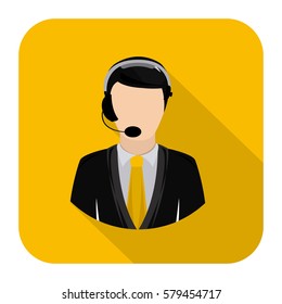 symbol man call center icon image, vector illustration design