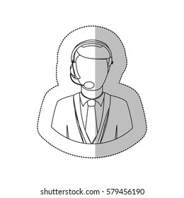 symbol man call center icon image, vector illustration design