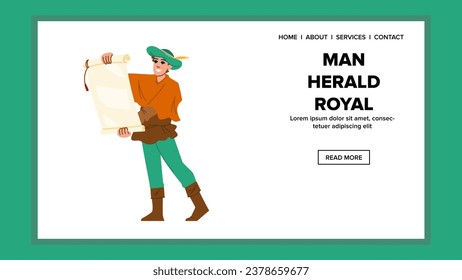 hombre símbolo herald vector real. protector de la propiedad, nobleza retro, símbolo de la espada knight man herald royal web plana ilustración de dibujos animados