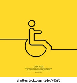 Symbol man on the wheelchair. 