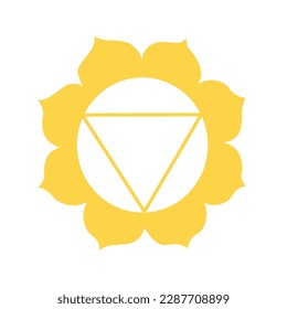 Symbol of Manipura (solar plexus chakra) on white background