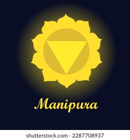 Symbol of Manipura (solar plexus chakra) on black background